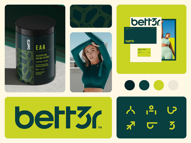Bett3r supplement brand identity sample